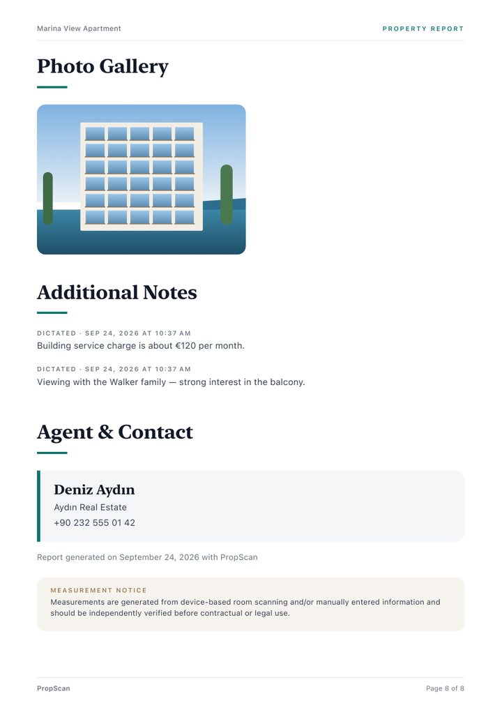 The report your client receives — Notes & contact