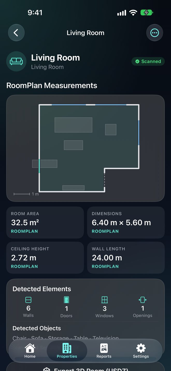 Scan Rooms With LiDAR — Floor area, dimensions and floor plans from RoomPlan