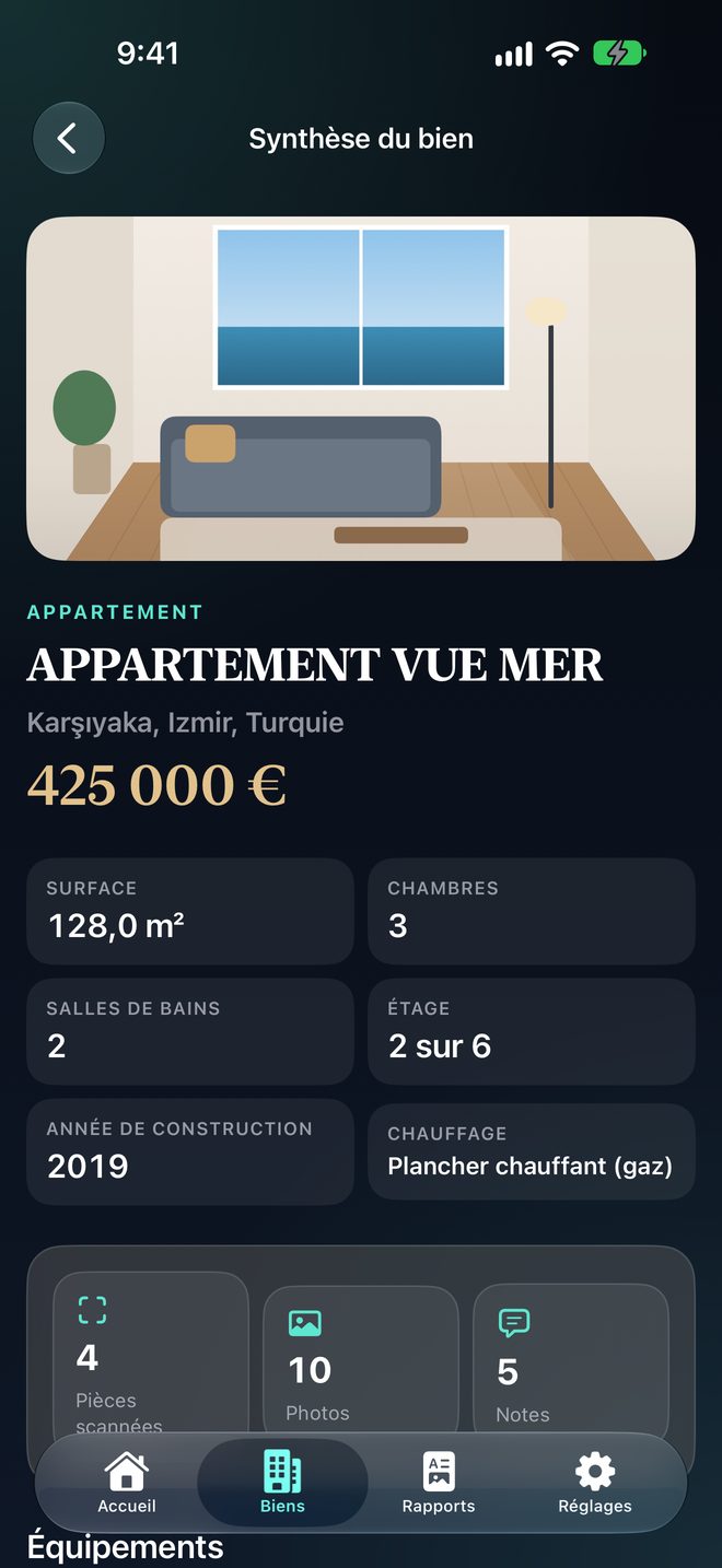Des fiches immobilières pro — Prix, chiffres clés et pièces en un coup d’œil