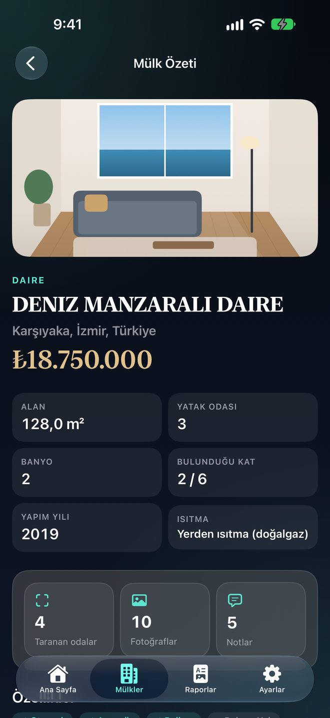 Profesyonel Mülk Föyleri — Fiyat, temel bilgiler ve odalar tek bakışta